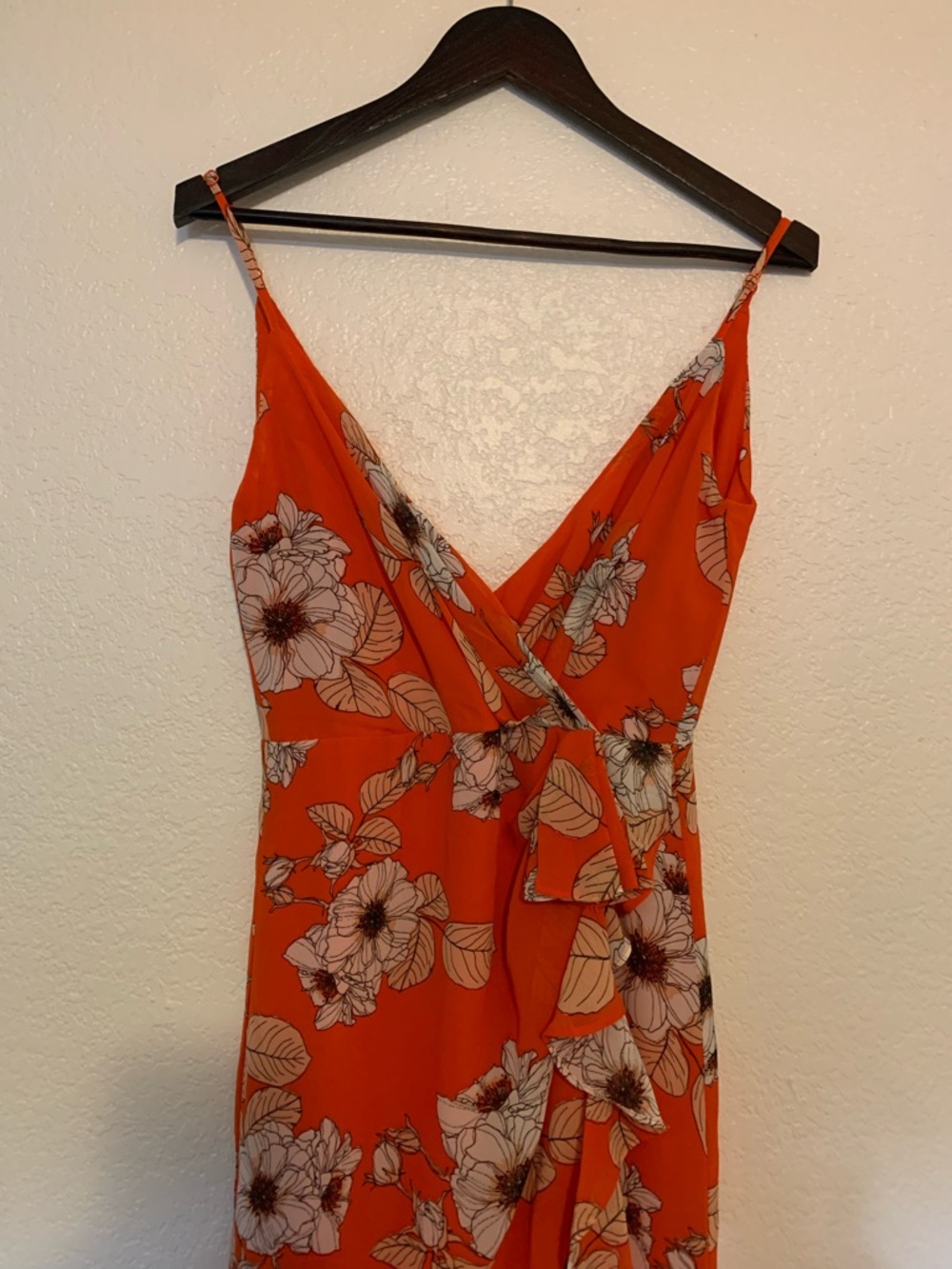 Bardot Orange Floral Print Wrap Dress